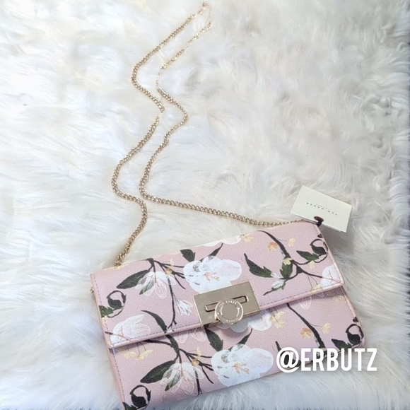 Ted Baker Handbags - Ted Baker Parisa Elegant Floral Shoulder Clutch Bag, Removable Chain Strap 🌸
